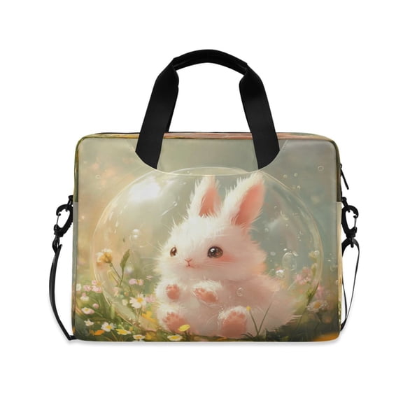 Laptop Bag Laptop Briefcase 15.7 x 3 x 11.8 Inches Laptop Bag Briefcases Laptop Storage Travel Laptop Bag Work Laptop Bag Cartoon Beautiful Pink Rabbit