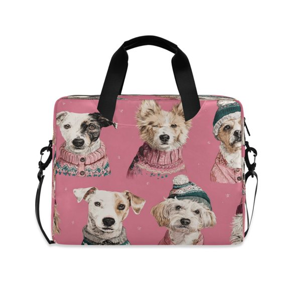 Laptop Bag Laptop Briefcase 15.7 x 3 x 11.8 Inches Laptop Bag Briefcases Laptop Storage Travel Laptop Bag Work Laptop Bag Cartoon Christmas Dogs