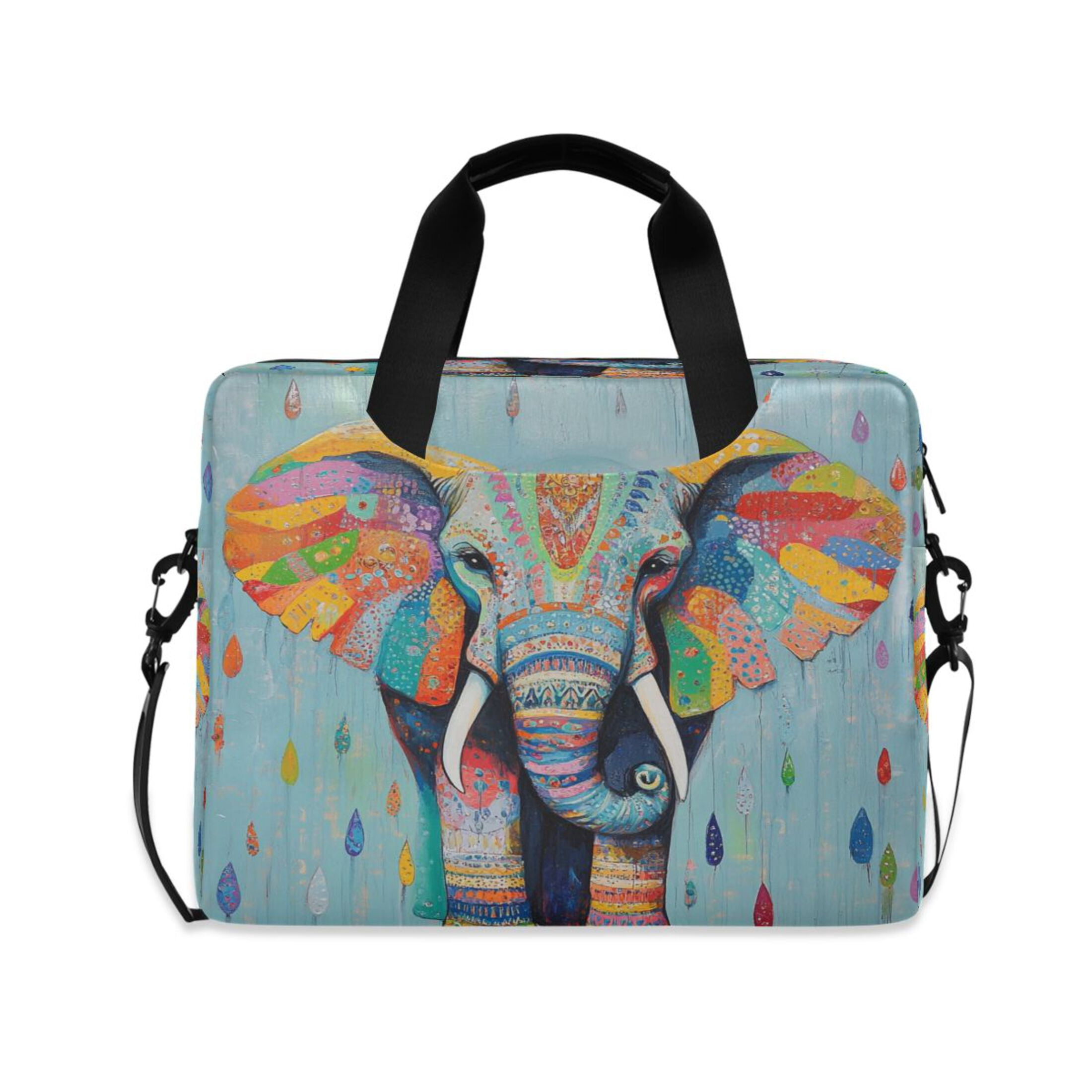 Laptop Bag Laptop Briefcase 15.7 x 3 x 11.8 Inches Laptop Bag Briefcases Laptop Storage Travel Laptop Bag Work Laptop Bag Colorful Cool Elephants