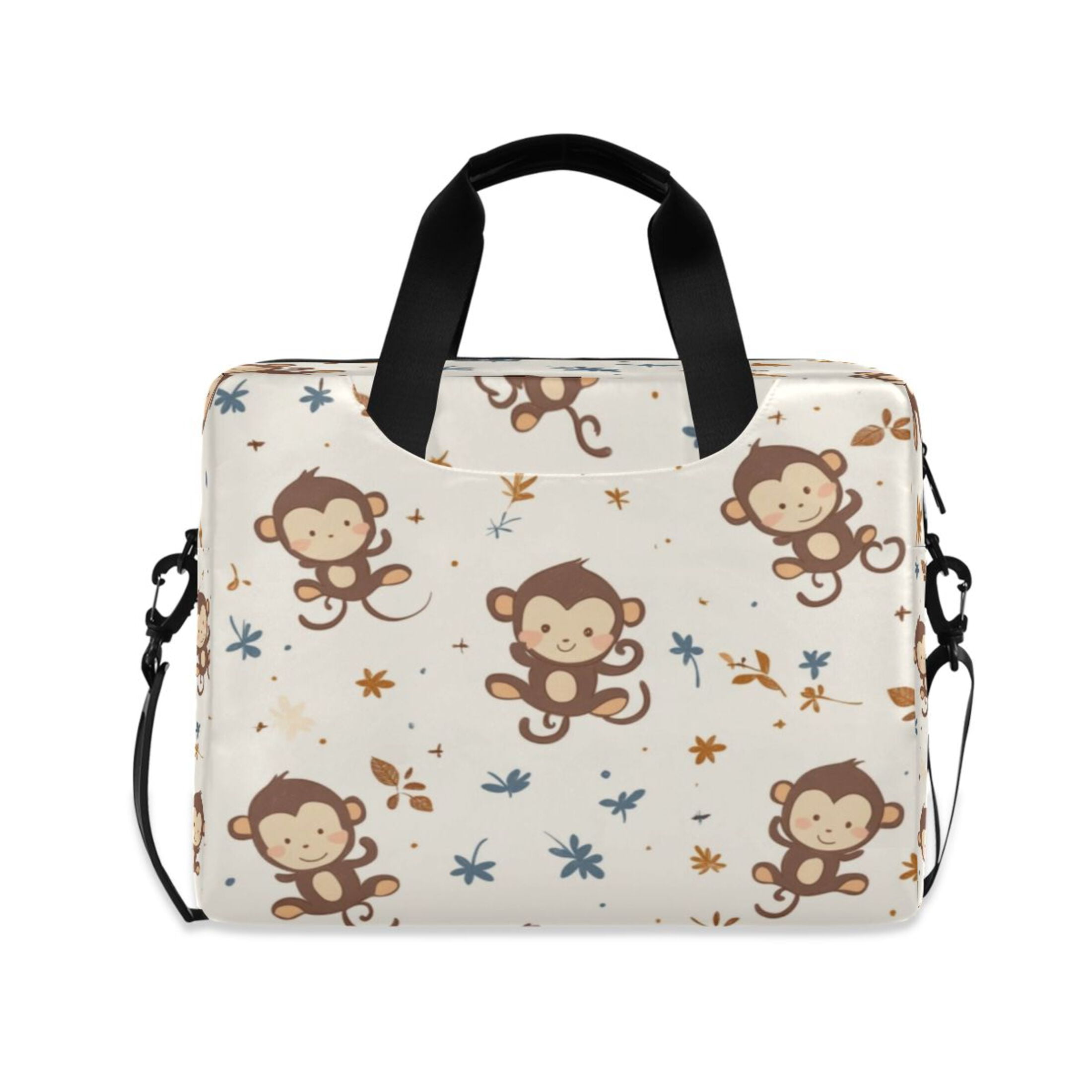 Laptop Bag Laptop Briefcase 15.7 x 3 x 11.8 Inches Laptop Bag Briefcases Laptop Storage Travel Laptop Bag Work Laptop Bag Cute Brown Cartoon Monkey