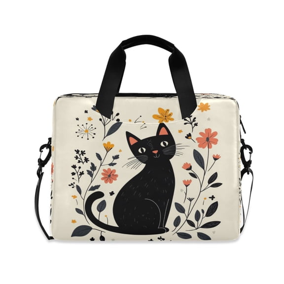 Laptop Bag Laptop Briefcase 15.7 x 3 x 11.8 Inches Laptop Bag Briefcases Laptop Storage Travel Laptop Bag Work Laptop Bag Cute Cartoon Black Cat