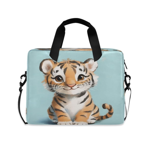 Laptop Bag Laptop Briefcase 15.7 x 3 x 11.8 Inches Laptop Bag Briefcases Laptop Storage Travel Laptop Bag Work Laptop Bag Cute Smiling Cartoon Tiger