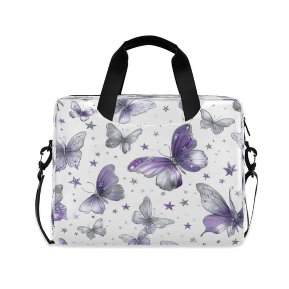 Laptop Bag Laptop Briefcase 15.7 x 3 x 11.8 Inches Laptop Bag Briefcases Laptop Storage Travel Laptop Bag Work Laptop Bag Light Purple Butterfly