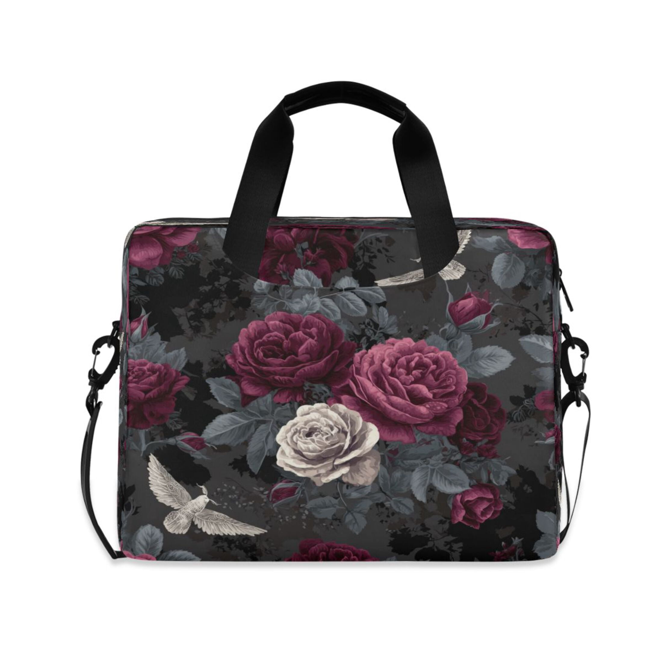 Laptop Bag Laptop Briefcase 15.7 x 3 x 11.8 Inches Laptop Bag Briefcases Laptop Storage Travel Laptop Bag Work Laptop Bag Lovely Gray Flowers