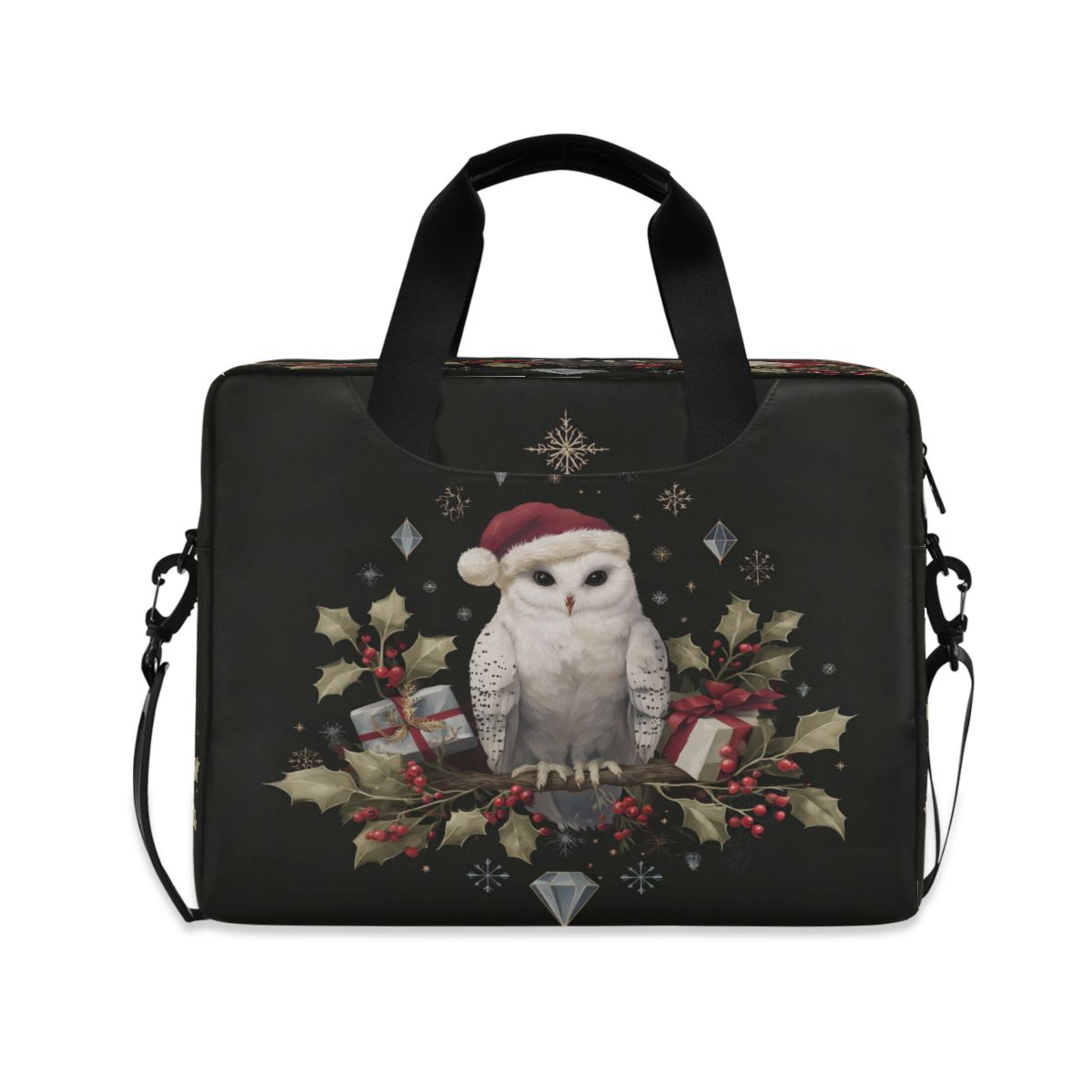 Laptop Bag Laptop Briefcase 15.7 x 3 x 11.8 Inches Laptop Bag Briefcases Laptop Storage Travel Laptop Bag Work Laptop Bag Magical Christmas Black Owl