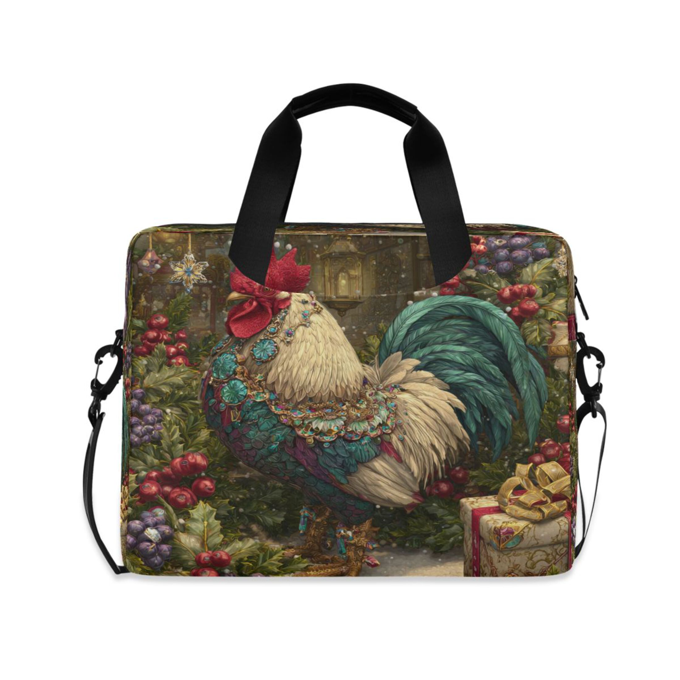 Laptop Bag Laptop Briefcase 15.7 x 3 x 11.8 Inches Laptop Bag Briefcases Laptop Storage Travel Laptop Bag Work Laptop Bag Magical Christmas Rooster