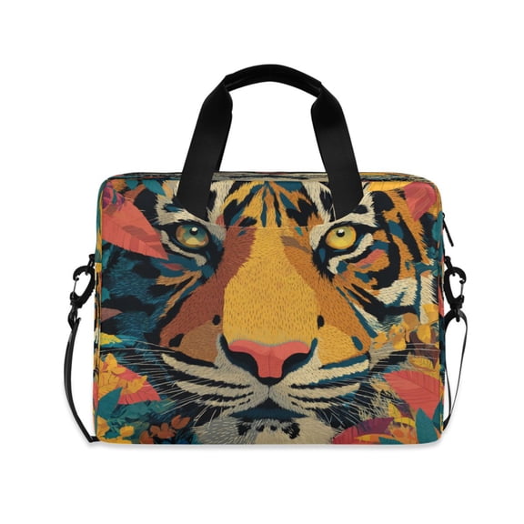 Laptop Bag Laptop Briefcase 15.7 x 3 x 11.8 Inches Laptop Bag Briefcases Laptop Storage Travel Laptop Bag Work Laptop Bag Orange Tiger Cartoon