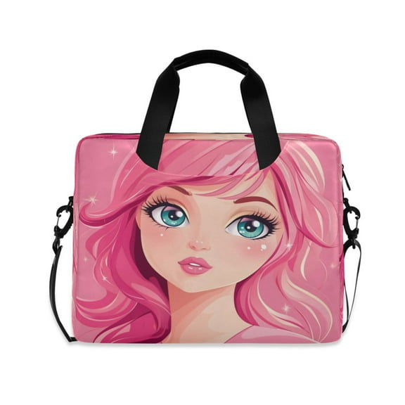 Laptop Bag Laptop Briefcase 15.7 x 3 x 11.8 Inches Laptop Bag Briefcases Laptop Storage Travel Laptop Bag Work Laptop Bag Pink Cartoon Girl