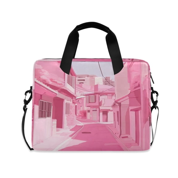 Laptop Bag Laptop Briefcase 15.7 x 3 x 11.8 Inches Laptop Bag Briefcases Laptop Storage Travel Laptop Bag Work Laptop Bag Pink Cartoon House