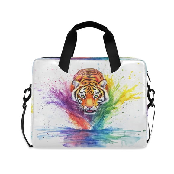 Laptop Bag Laptop Briefcase 15.7 x 3 x 11.8 Inches Laptop Bag Briefcases Laptop Storage Travel Laptop Bag Work Laptop Bag Rainbow Beautiful Tiger