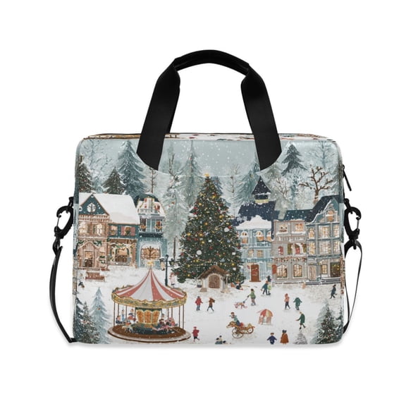 Laptop Bag Laptop Briefcase 15.7 x 3 x 11.8 Inches Laptop Bag Briefcases Laptop Storage Travel Laptop Bag Work Laptop Bag Romantic Cartoon Christmas House