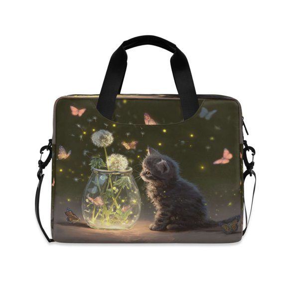Laptop Bag Laptop Briefcase 15.7 x 3 x 11.8 Inches Laptop Bag Briefcases Laptop Storage Travel Laptop Bag Work Laptop Bag Sweet Kitty Glow
