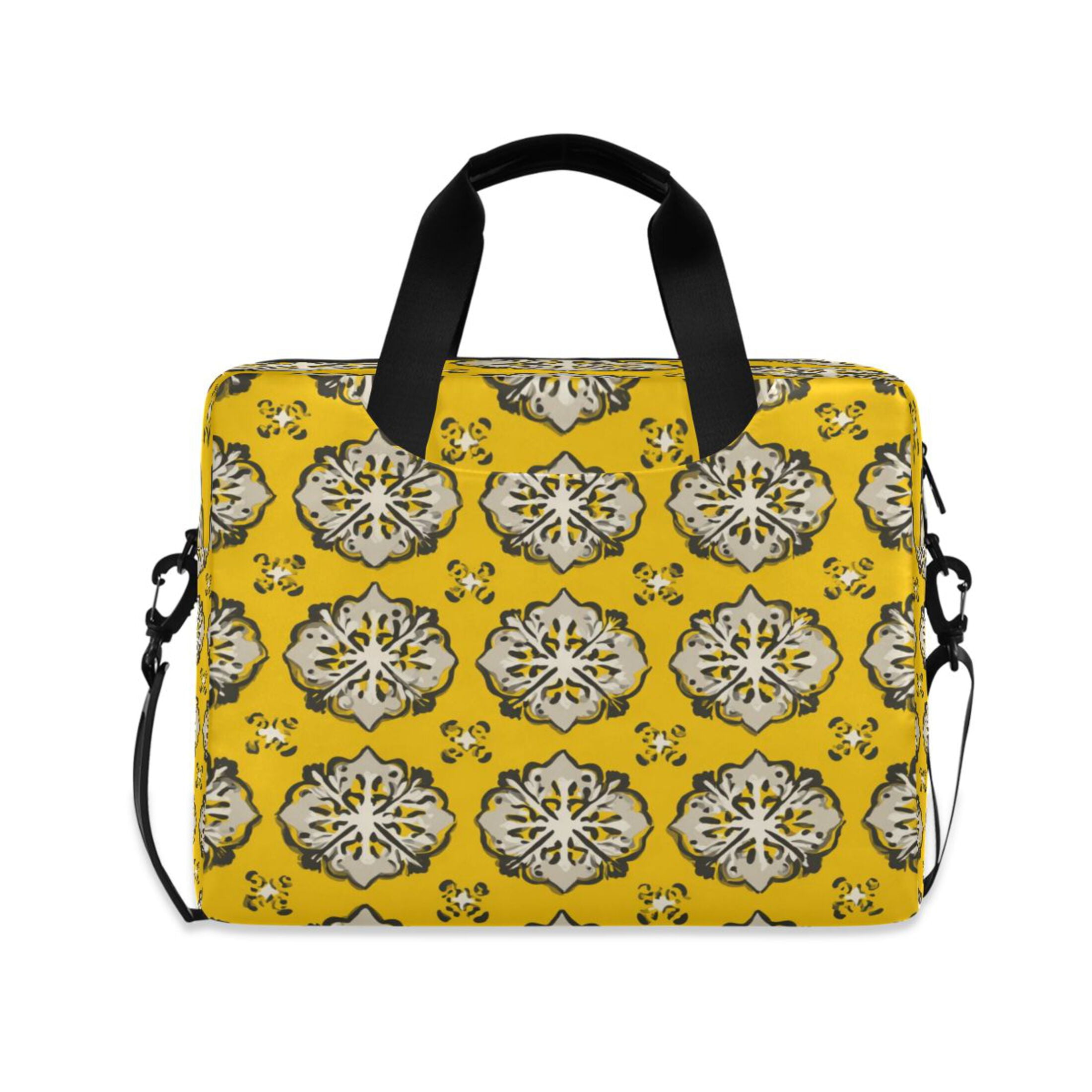 Laptop Bag Laptop Briefcase 15.7 x 3 x 11.8 Inches Laptop Bag Briefcases Laptop Storage Travel Laptop Bag Work Laptop Bag Yellow Pattern Seamless