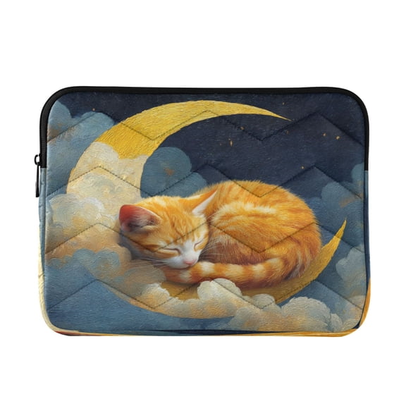 Laptop Bag Laptop Sleeves Laptop Case Laptop Protective Case Moon Orange Cat