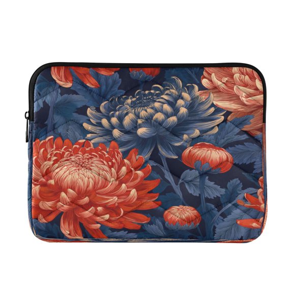 Laptop Bag Laptop Sleeves Laptop Case Laptop Protective Case Orange Deep Blue Chrysanthemums