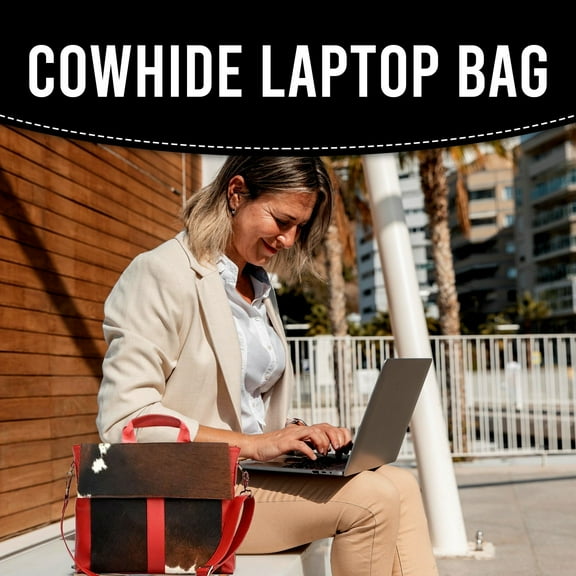 Laptop Bag Messenger Bag Cowhide Leather Hair On Unisex Briefcase Business Animal Print Cowhide Hair On Bag, Cowhide Bag - KCL-06