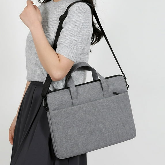 Laptop Bag Shoulder Crossbody Bag Briefcase 14 Inch Men and Women Laptop Bag Business Bag (Gray)