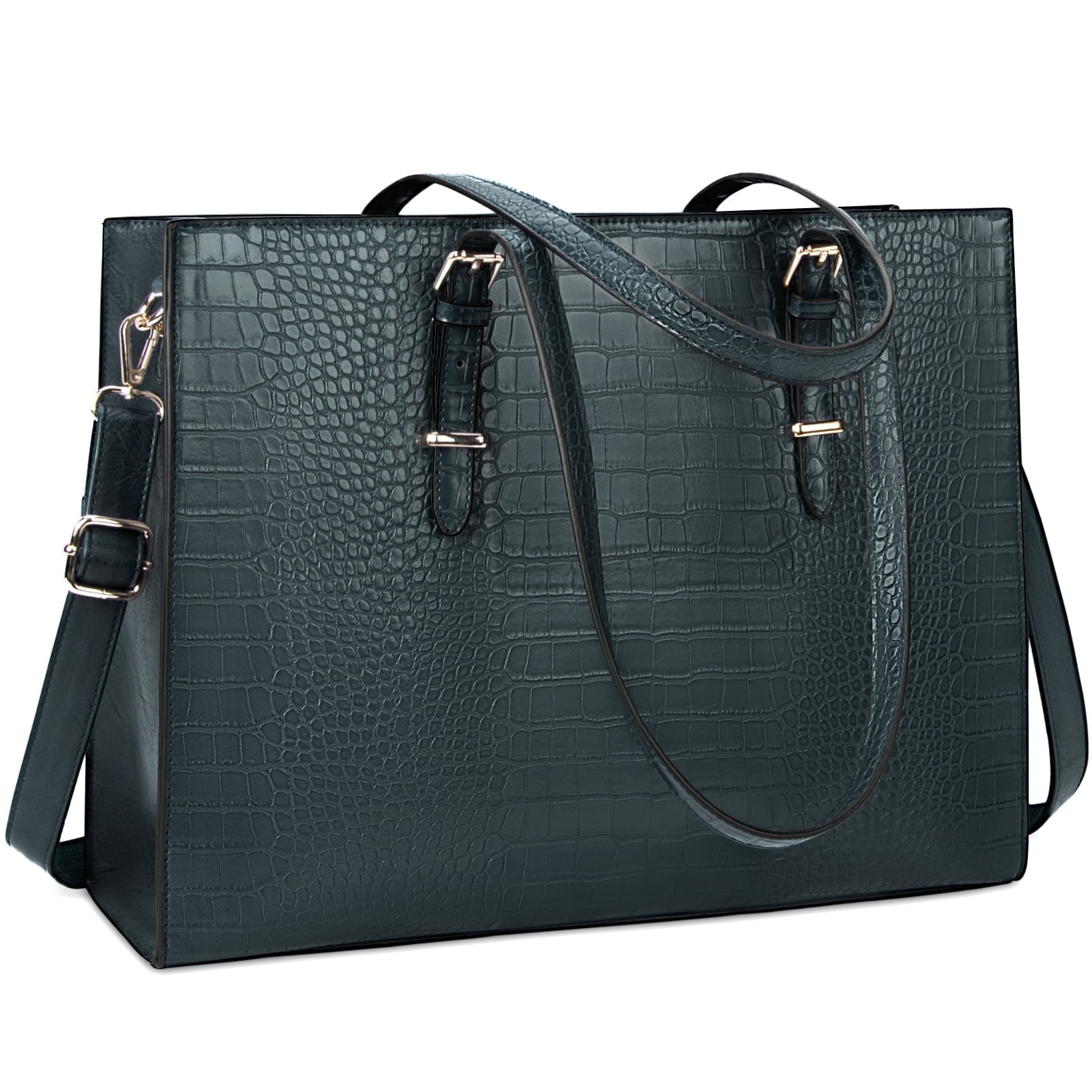 Lubardy 15.6 Inch Laptop Tote Bag for Women Waterproof Leather Handbag Classy Large Capacity Computer Briefcase for Work Professional Shoulder Bag Business Office