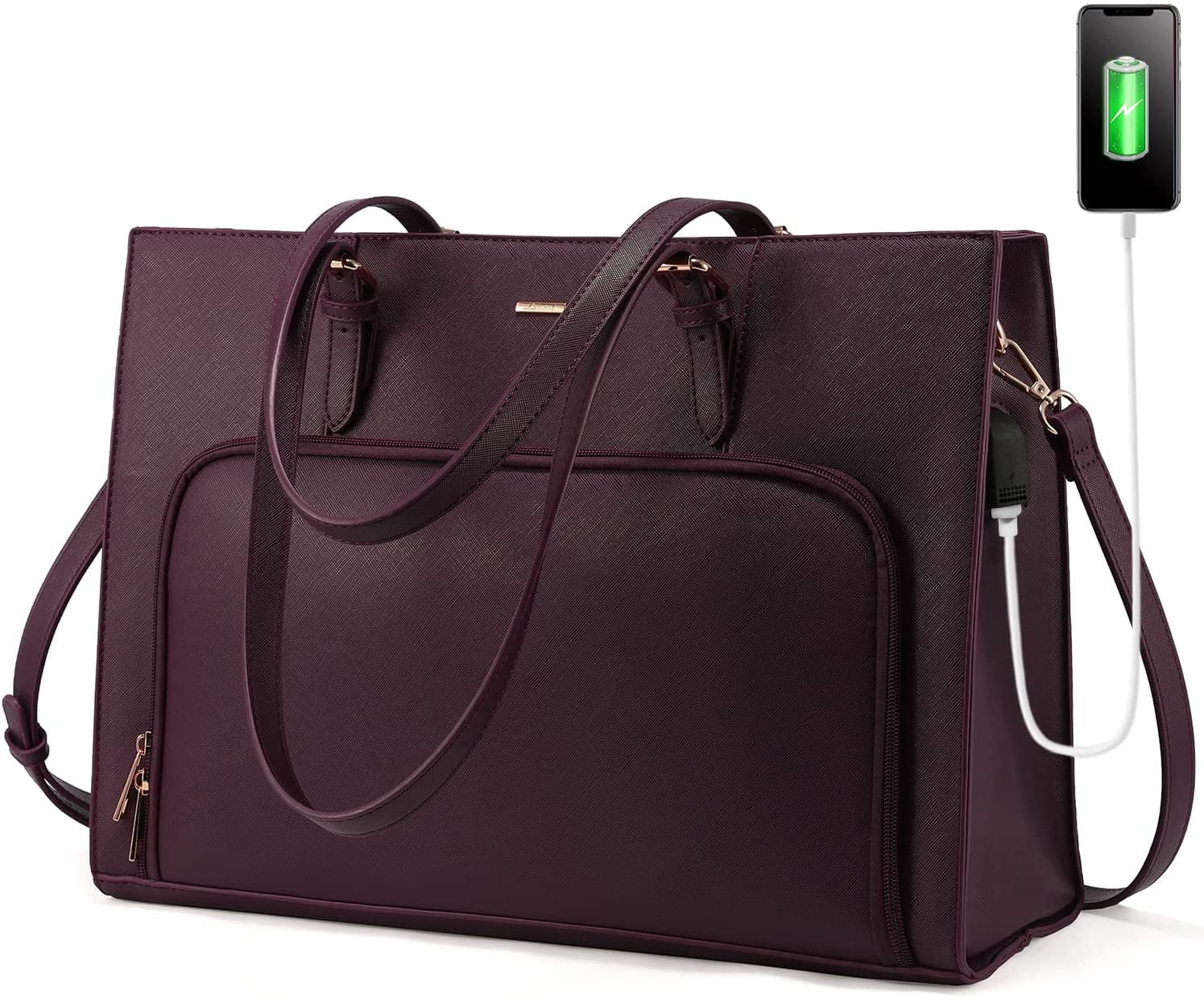 Large handbag top for laptop