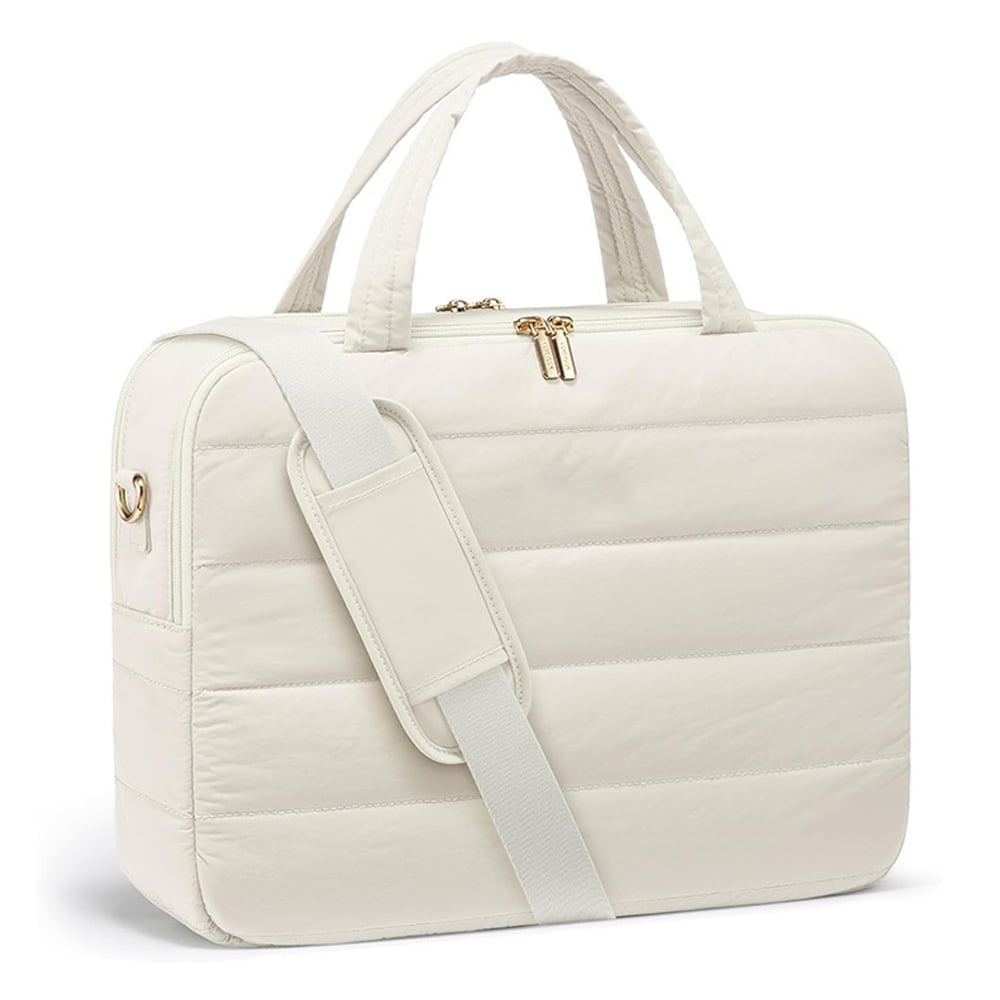 Laptop Bag for Women, Puffer Tote Bag for Work 15.6 Inch Large Computer Briefcase for Teacher Nurse, Quilted Lightweight Casual Shoulder Bag For Travel, Daily