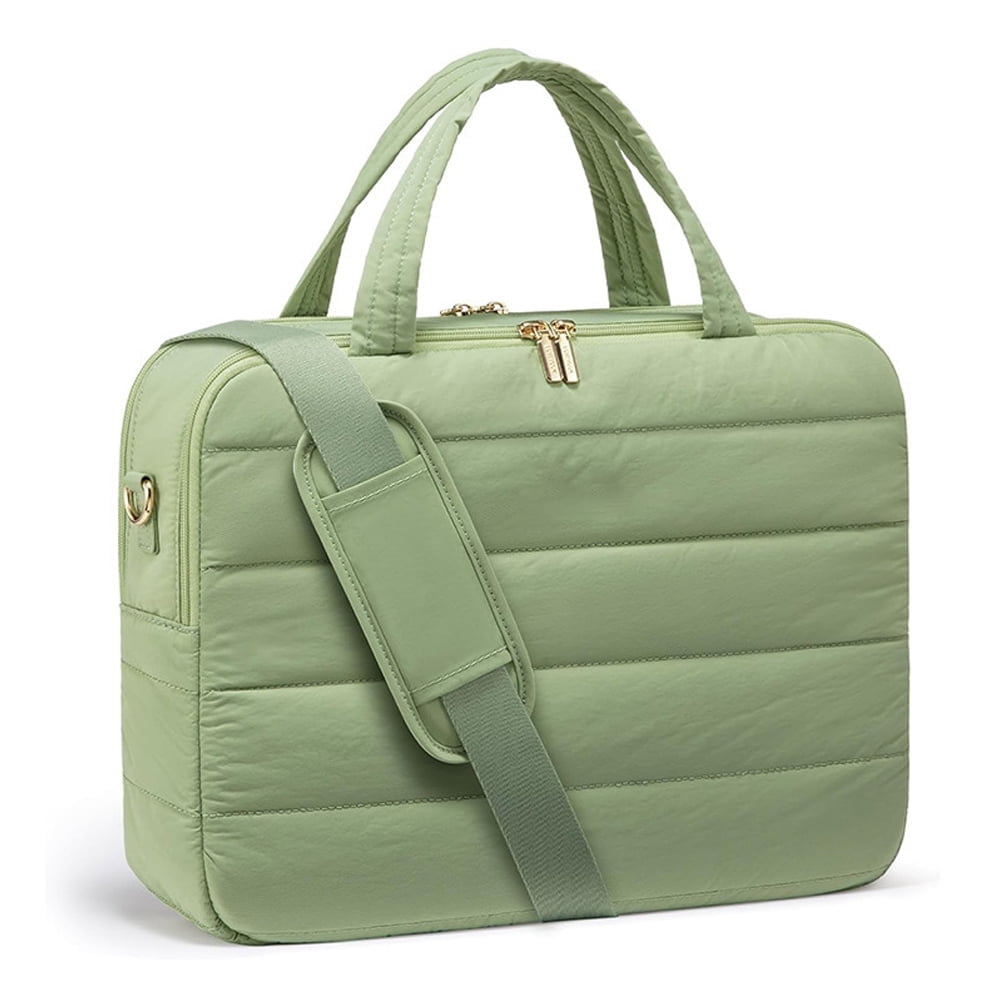 Laptop Bag for Women, Puffer Tote Bag for Work 15.6 Inch Large Computer Briefcase for Teacher Nurse, Quilted Lightweight Casual Shoulder Bag For Travel, Daily