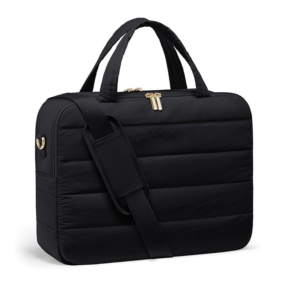 Laptop Bag for Women, Puffer Tote Bag for Work 15.6 Inch Large Computer Briefcase for Teacher Nurse, Quilted Lightweight Casual Shoulder Bag For Travel, Daily