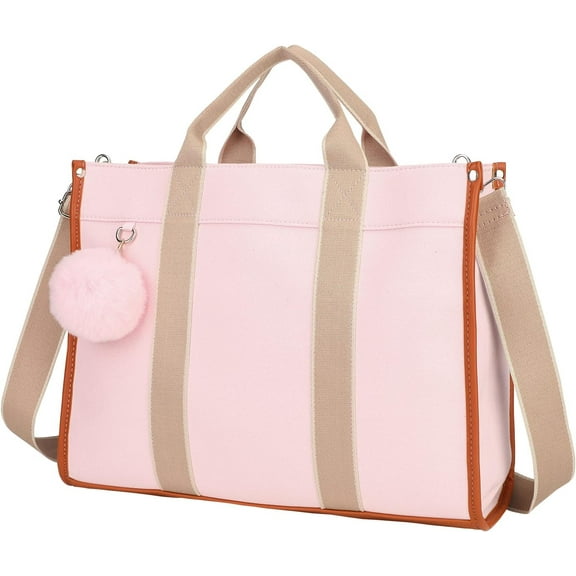 Laptop Bag for Women 15.6 Inch Lightweight Canvas Tote Bags Teacher Work Bag for School Travel