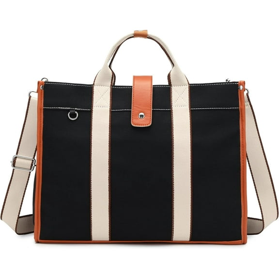 Laptop Bag for Women 15.6 Inch Lightweight Canvas Tote Bags Teacher Work Bag for School Travel