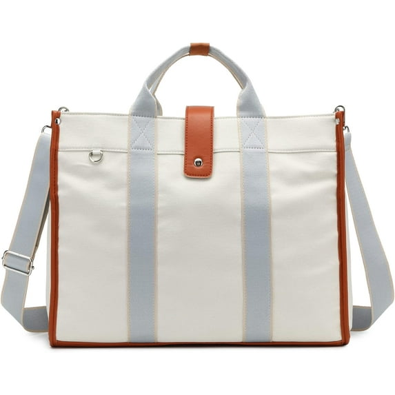 Laptop Bag for Women 15.6 Inch Lightweight Canvas Tote Bags Teacher Work Bag for School Travel