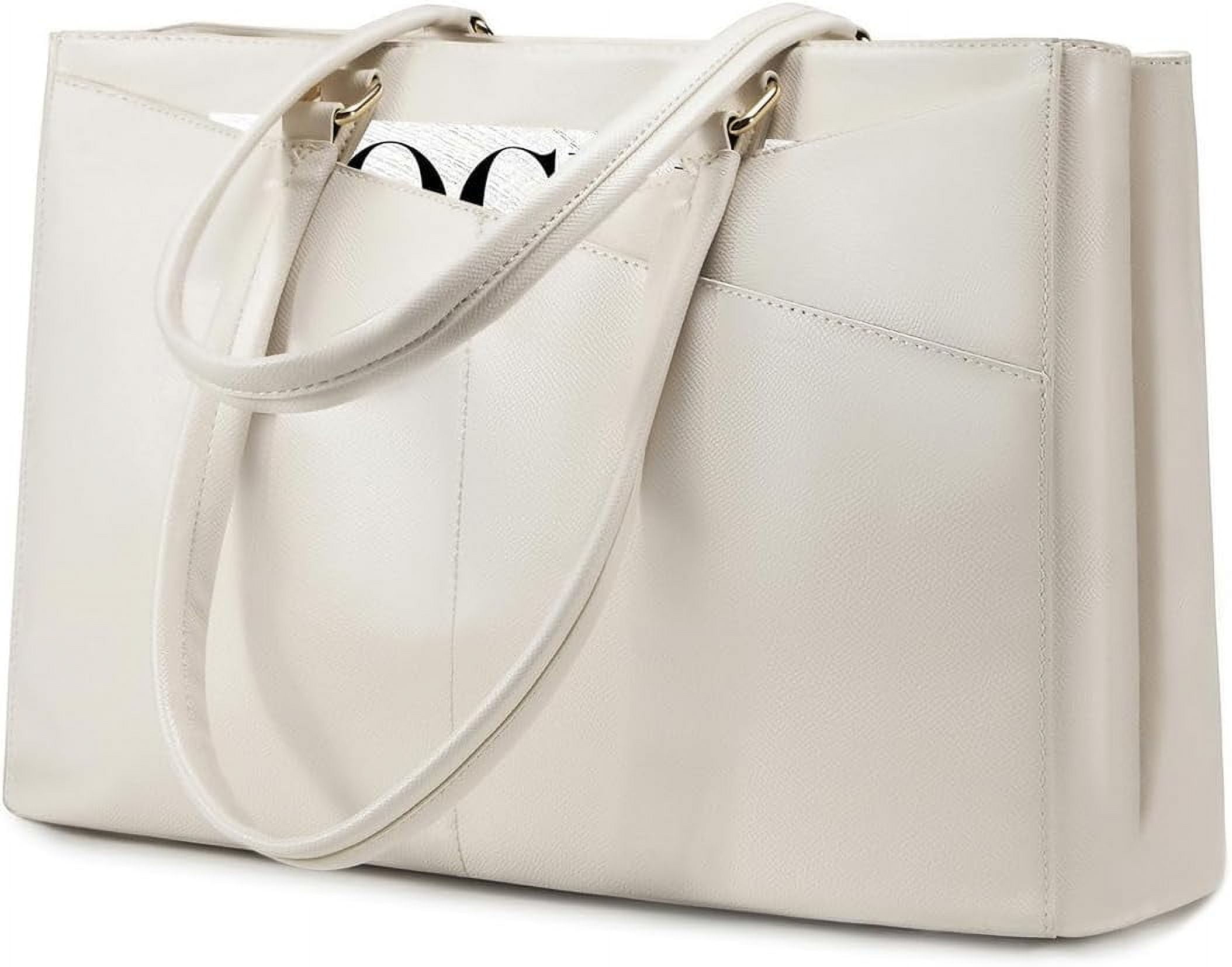 Laptop Bag for Women 15.6 Inch Tote Bags Waterproof Computer Briefcase for Teacher Business Office Work Bag,Beige