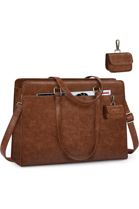 Laptop Bag for Women 15.6 Inch Work Tote Bags Leather Laptop Computer Tote Professional Briefcase