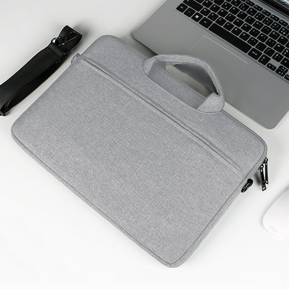 Laptop Bag with Velvet Lining, Waterproof Computer Carrying Case for Men and Women, Durable Bag with Organizational Pockets for Work and Travel(Gray)