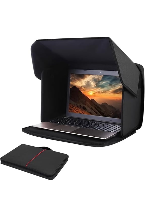 Laptop Bags for Working Outside, 16 inch Outdoor Laptops with Sun Shade, Portable Computer Bags Foldable Sun Glare Shield & Privacy Hood for Laptop, Outdoor Workers, Travel, Camping