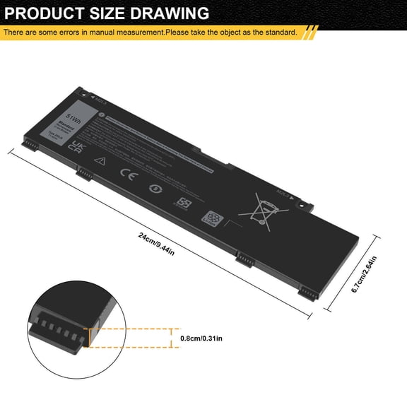 Laptop Battery Fits for Dell Inspiron 14 5490 Series