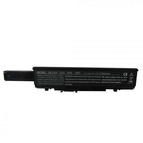 Laptop Battery for Dell Studio 1537 - 9 cells 6600mAh Black