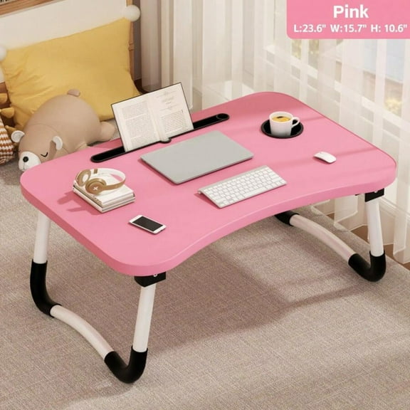 Laptop Bed And Desk Tray Holder With Cup Holder, Used For Bed/Sofa/Sofa/Reading/Writing On Low Living Room Floor, Portable Foldable Bed