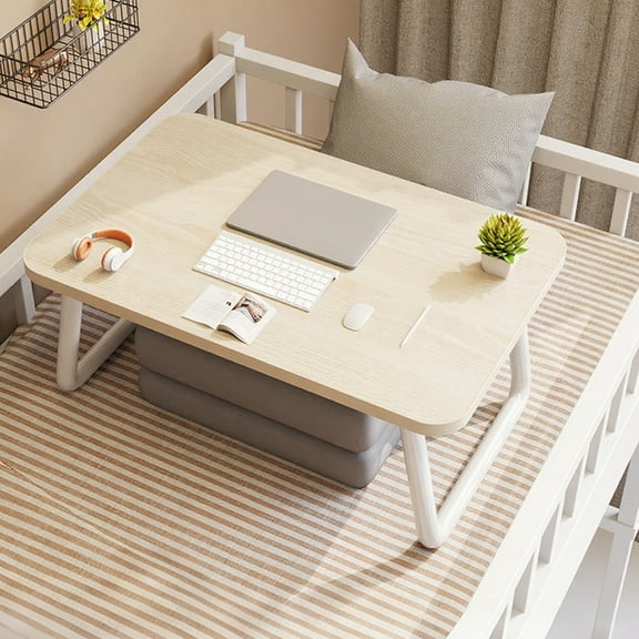 Laptop Bed Desk, Foldable Lap Desk, Portable Laptop Stand for Breakfast Picnic Drawing Sofa Floor Use, Lightweight Wood Table with Foldable Legs