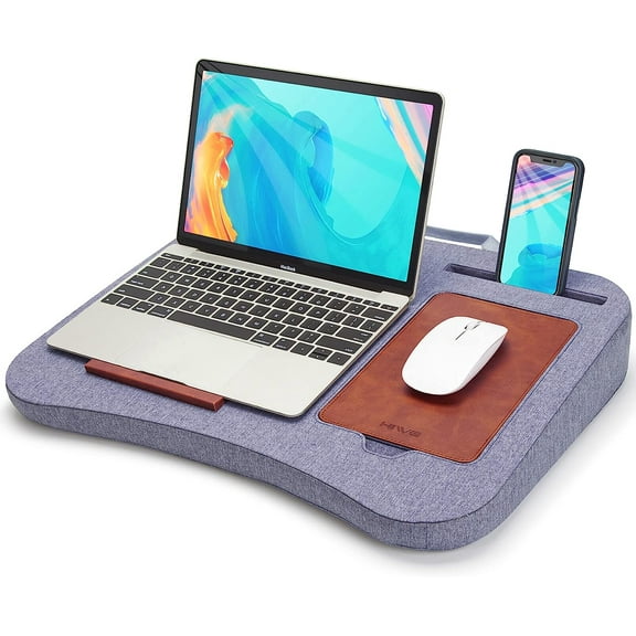 Laptop Bed Desk, Lap Laptop Desk Laptop Table Tray Stand Portable Laptop Bed Desk Computer Lap Desk Laptop Desk for Bed Sofa Laptop Table W/Cushion Mouse Pad Storage Holder for Work, Write, Read, Eat