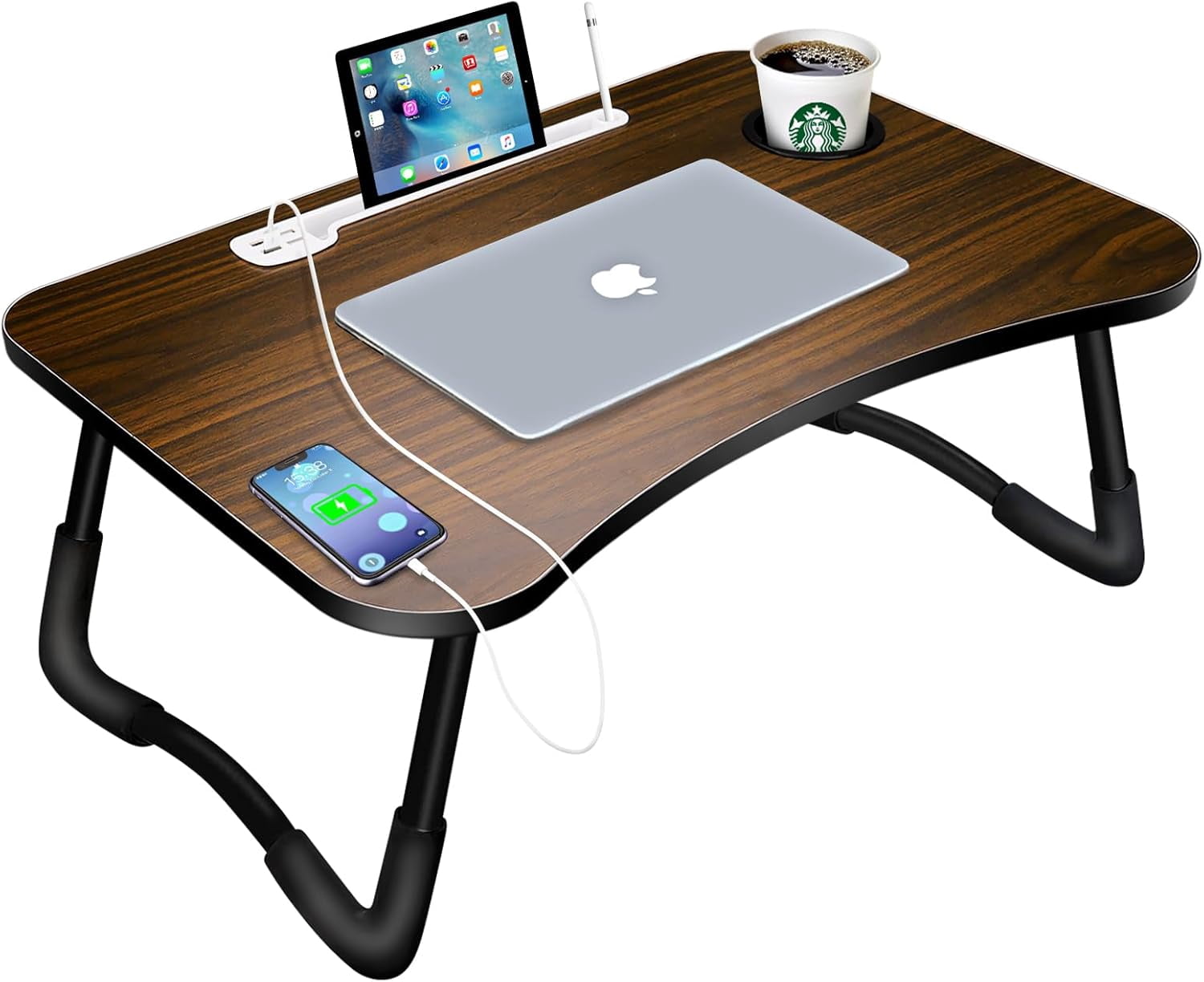 Laptop Bed Desk,Portable Foldable Laptop Lap Desk Tray Table with USB ...
