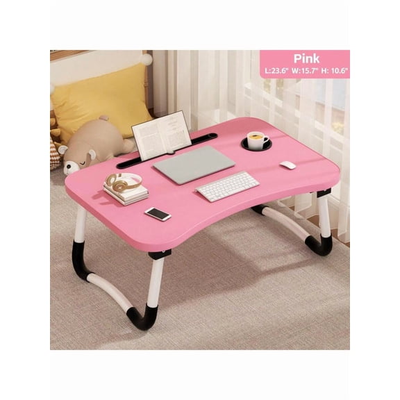 Laptop Bed And Desk Tray Holder With Cup Holder, Used For Bed/Sofa/Sofa/Reading/Writing Low Living Room Floor, Portable Foldable Bed And Desk Tray For Dining And Laptop