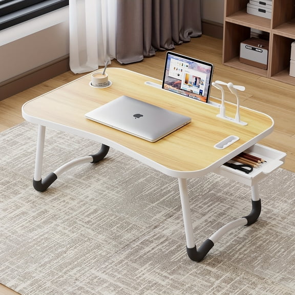 Laptop Bed Table with Cup Holder, Multifunctional Tray for Eating, Reading, Writing – Stable, Durable, Foldable