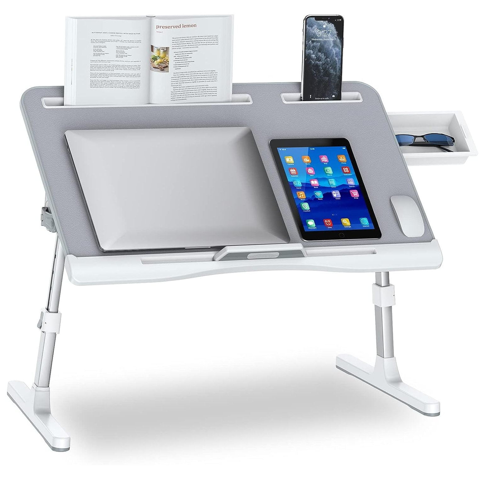 Laptop Bed Tray Desk, ZQRPCA Laptop Desk for Bed, Leather Desktop