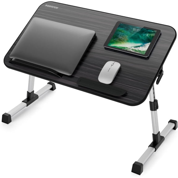 Laptop Bed Tray Table, Adjustable Laptop Bed Stand, Portable Standing Table with Foldable Legs, Foldable Lap Tablet Table for Sofa Couch Floor - Medium Size