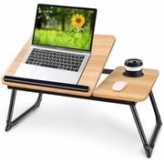 Laptop Bed Tray Table, Foldable Lap Desk for Bed and Sofa, Laptop Desk Notebook Stand for Eating Breakfast, Reading Book, Watching Movie on iPad,Walnut