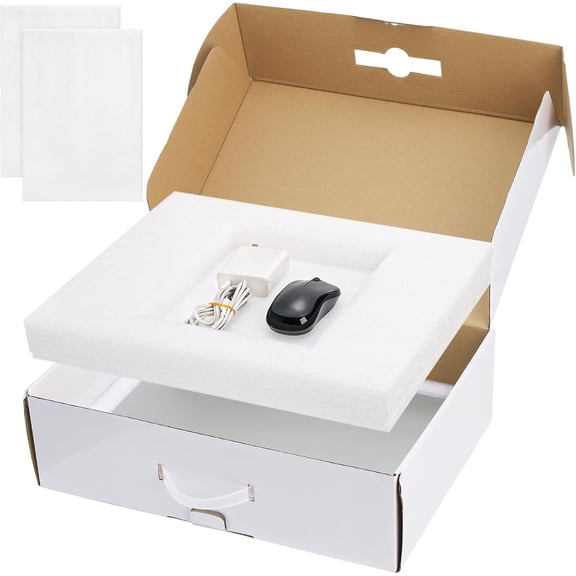 Laptop Box with Protection Foam, Cardboard Laptop Shipping Box Secure Mailer Boxes for up to 17.3 Inch Notebook Computer