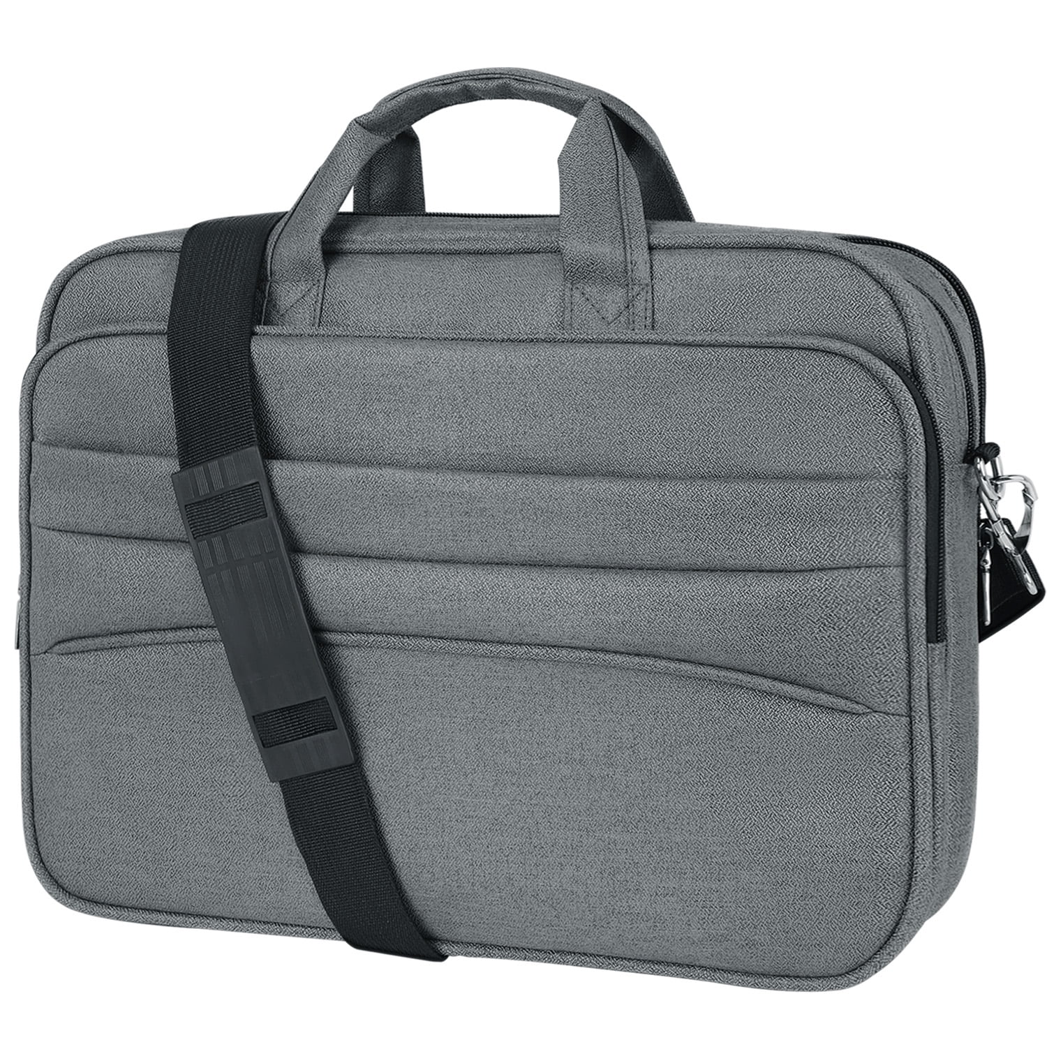 CshidWorld Laptop Bag for 15.6 inch, Computer Bag Laptop Briefcase Men Women, Laptop Shoulder Bag, Work Messenger Bag Business Travel Office, Gray