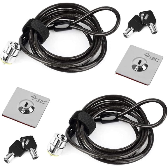 Laptop Cable Lock Hardware Security Cable Lock Anti Theft, Anchor Plate & 2 Keys Compatible with Notebooks Smart Phone Tablet Electronic Products (2 Pack)