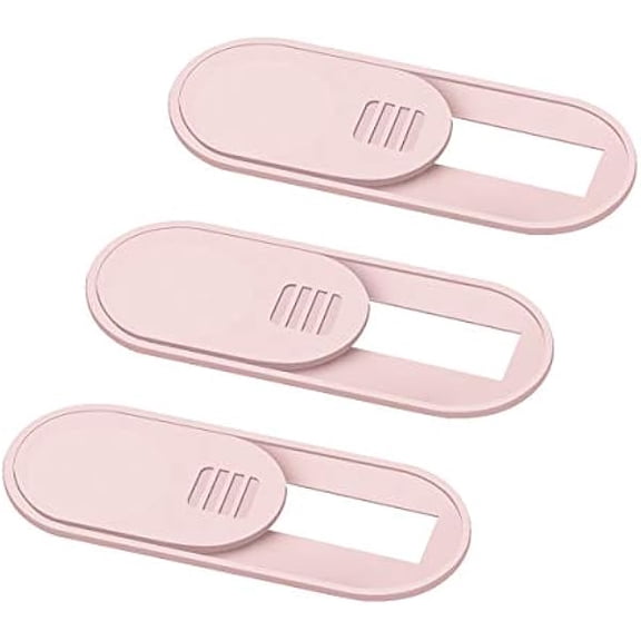 Laptop Camera Cover Slide, 0.028 Inch Ultra Thin Laptop Camera Cover Blocker, Laptop Accessories for iPhone MacBook Laptop, Desktop, PC, Tablet, Protect Your Visual Privacy Security (Pink-3 Pack)