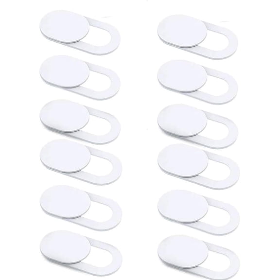 Laptop Camera Cover Slide, [12 Pack] Ultra-Thin Webcam Cover Compatible with MacBook,Laptop,PC,Computer,iMac,iPad, iPhone Cell Phone etc. 0.027in Thick Sliding Cover Web Blocker White