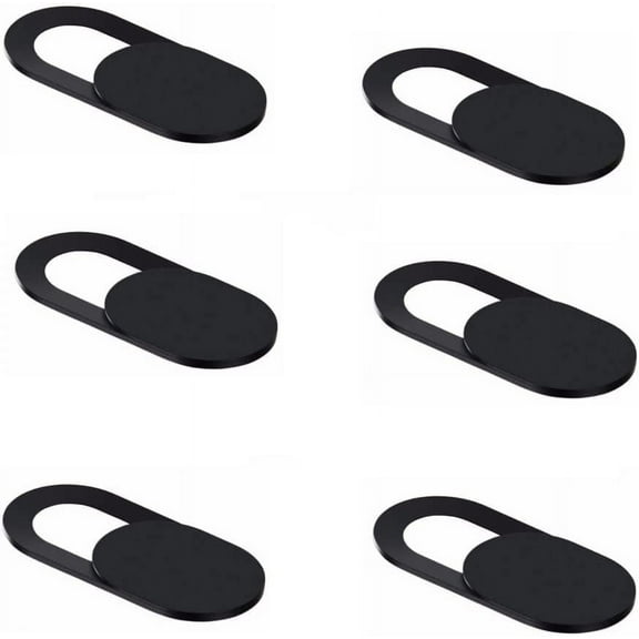 Laptop Camera Cover Slide, 6-Pack Cheap 0.03 Inches Webcam Cover for iPhone iPad MacBook iMac Cell Phone, Camera Blocker Slider Great for Privacy (Black)